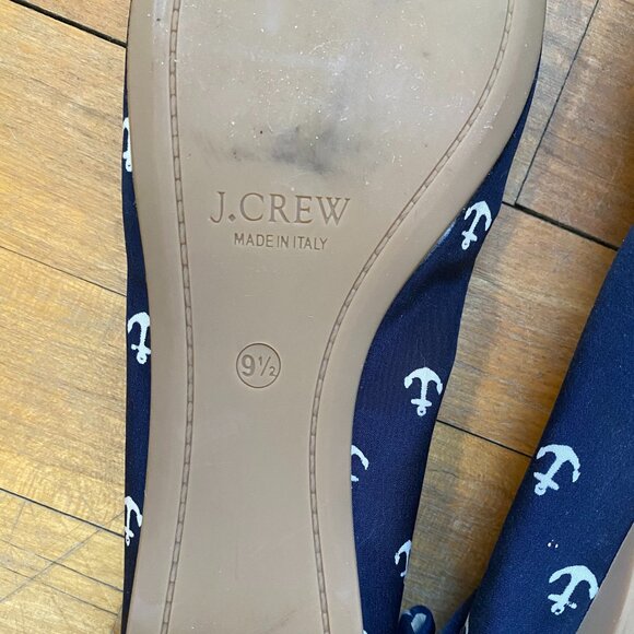 J Crew Ballet Flats - Navy with white anchors - Picture 5 of 7